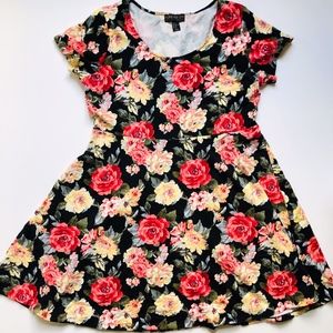 Midi Dress Forever 21 Pink Floral Dress Size 2X